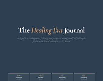 The Healing Era Journal | 28 Day Healing Relationship Patterns Self Worth Glow Up