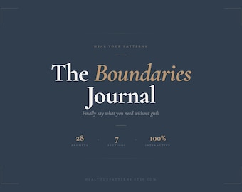 Boundaries Journal | Interactive Digital Workbook | Stop People Pleasing Self Worth Healing