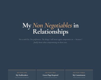 My Non Negotiables in Relationships | Relationship Standards Worksheet | Know Your Worth