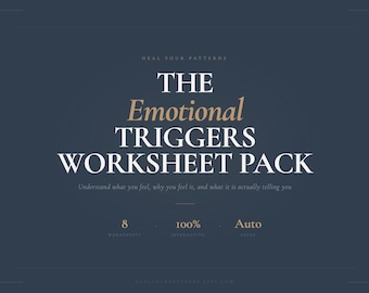 Emotional Triggers Worksheet Pack | Interactive Digital Worksheets | Nervous System Emotions Relationships Healing