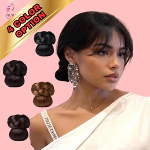 Haaraccessoire met kleine twist en lage knot, hittebestendige synthetische scrunchie-extensie, natuurlijke opsteekfrisuur