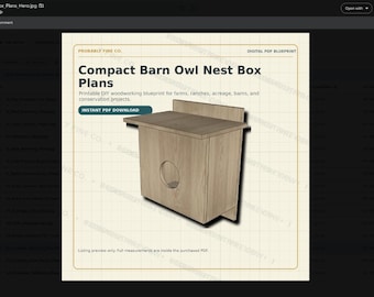 Compacte plannen voor kerkuilennestkasten | PDF DIY-blauwdruk | Project voor het behoud van boerderijen en boerderijen