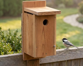 Plannen voor nestkast Carolina Chickadee | Houtbewerkingsblauwdrukken cederhouten vogelhuisje pdf | Digitale download voor vogelhuisje in de achtertuin | Maat: 1-1/8"