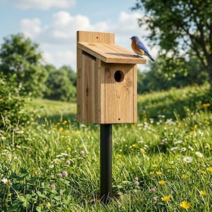 Progetti per la costruzione di una casetta per uccelli (Eastern Bluebird) / Schema di falegnameria fai-da-te in PDF / Progetti per la costruzione di una casetta per uccelli / Download digitale