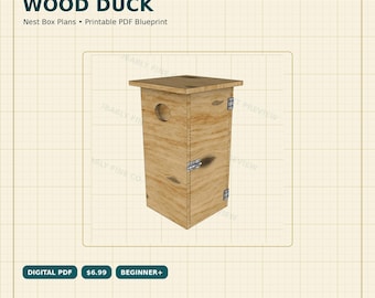 Plannen voor houten eendennestkasten | Blauwdruk voor het behoud van wetland, pdf | DIY cederhouten eendenhuis | Pond Ranch Habitat Project
