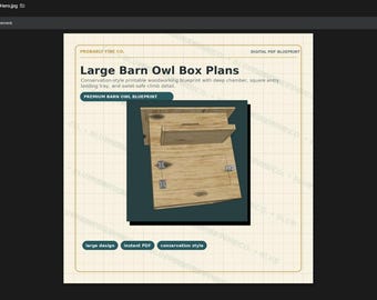Large Barn Owl Box Plans | Conservation Nest Box Blueprint PDF | DIY Woodworking Download
