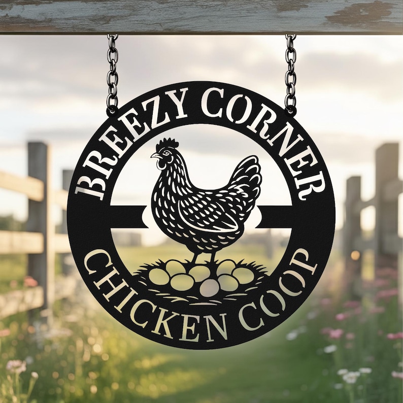 Personalized Chicken Coop Metal Sign, Custom Farm Name Sign, Hen House ...