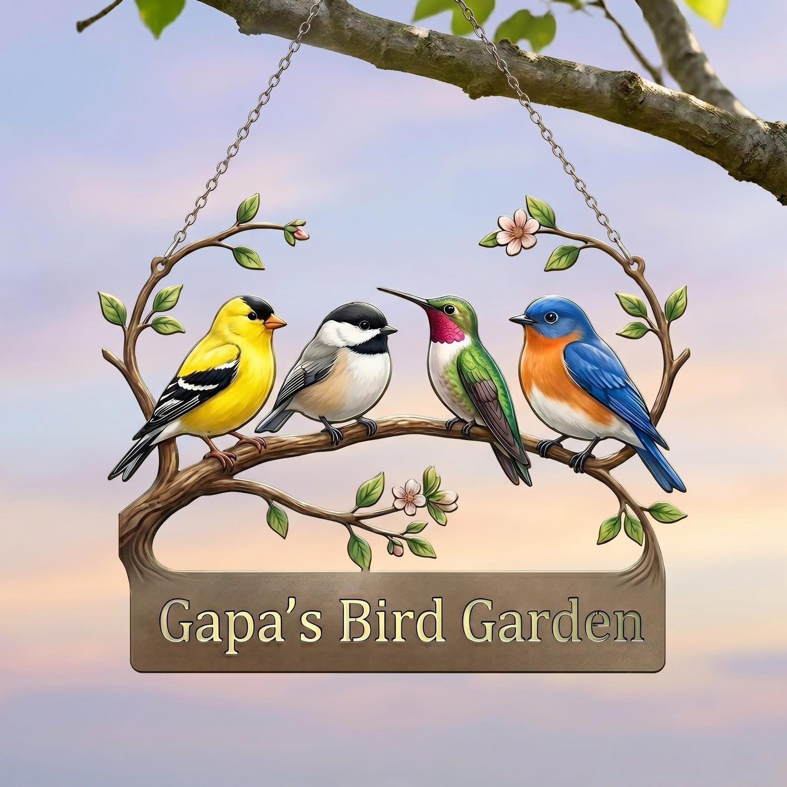Us Sign Bird Personalized Bird Garden Metal Sign, Custom Name Bird Lover Gift, Metal ...