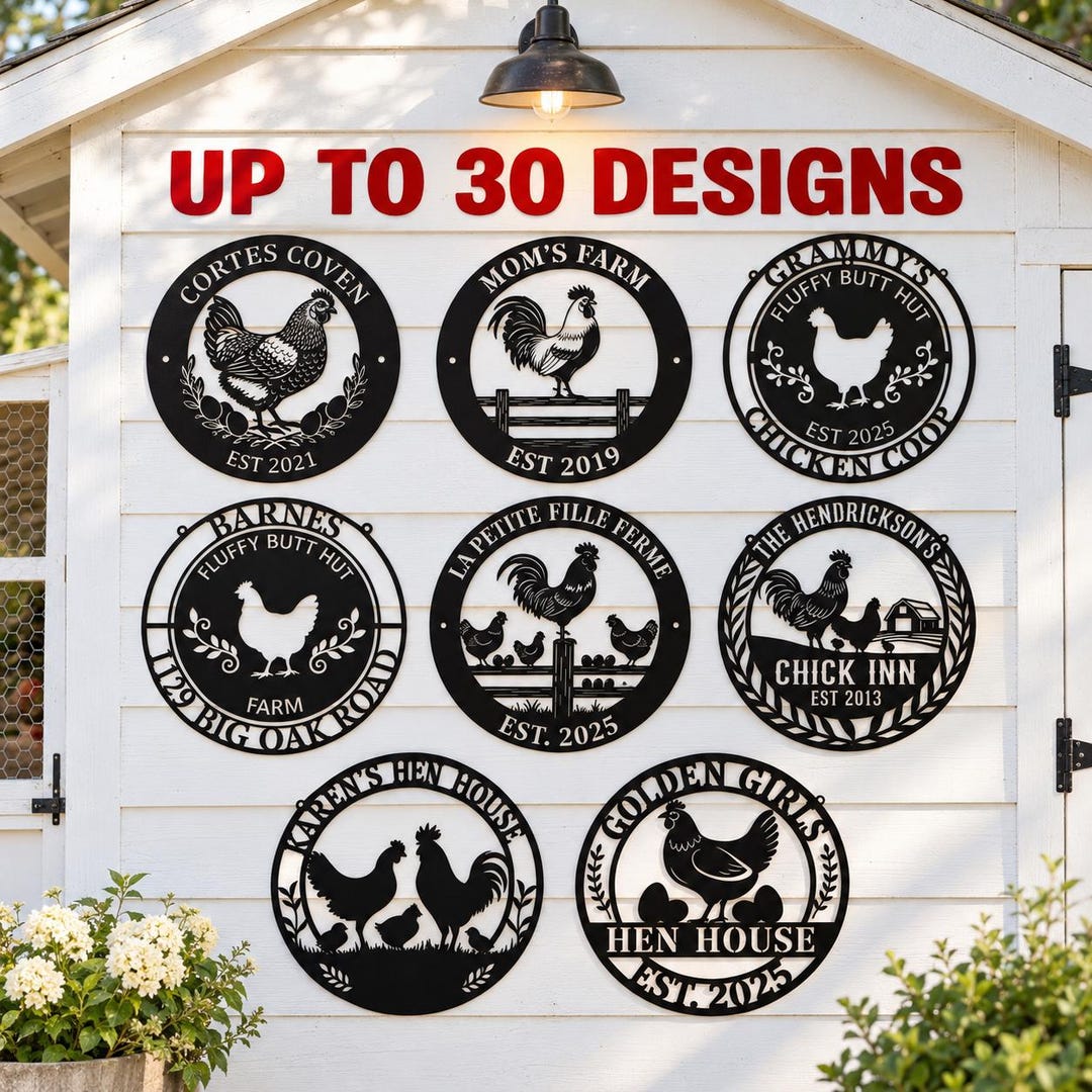 Personalized Chicken Coop Metal Sign, Custom Farm Name Sign, Hen House ...