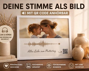 Message vocal personnalisé sous forme d'image – Poster Soundwave avec photo, cadeau pour les couples, mariage, anniversaire