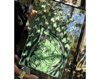 Opera d'arte originale Phoenix in polpa di carta – Arte astratta da parete con tecnica mista e texture (40 x 60 cm)