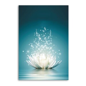 Zen Lotus Canvas Poster: Luminous White Flower Wall Art (Framed/Unframed)
