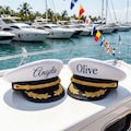 Custom Name Captain Hat, Nautical Sailor Cap, Yacht Event Decor, Bachelorette Bridal Shower Gift, Wedding Party Accessories product logo