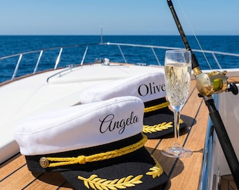 Aangepaste naam kapiteinshoed, nautische matrozenpet, decor jachtevenement, vrijgezellenfeest vrijgezellenfeest, accessoires bruiloft