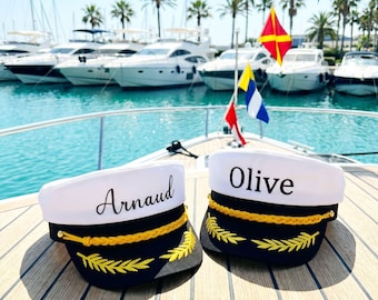 Benutzerdefinierte Name Kapitän Hut, Nautische Segler Kappe, Yacht Event Dekor, Bachelorette Brautdusche Geschenk, Hochzeit Party Zubehör