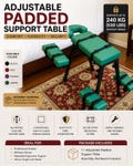 Adjustable BDSM Bondage Table with Face Hole – Heavy Duty Metal Frame Padded Restraint Bench with Straps, Fetish Furniture