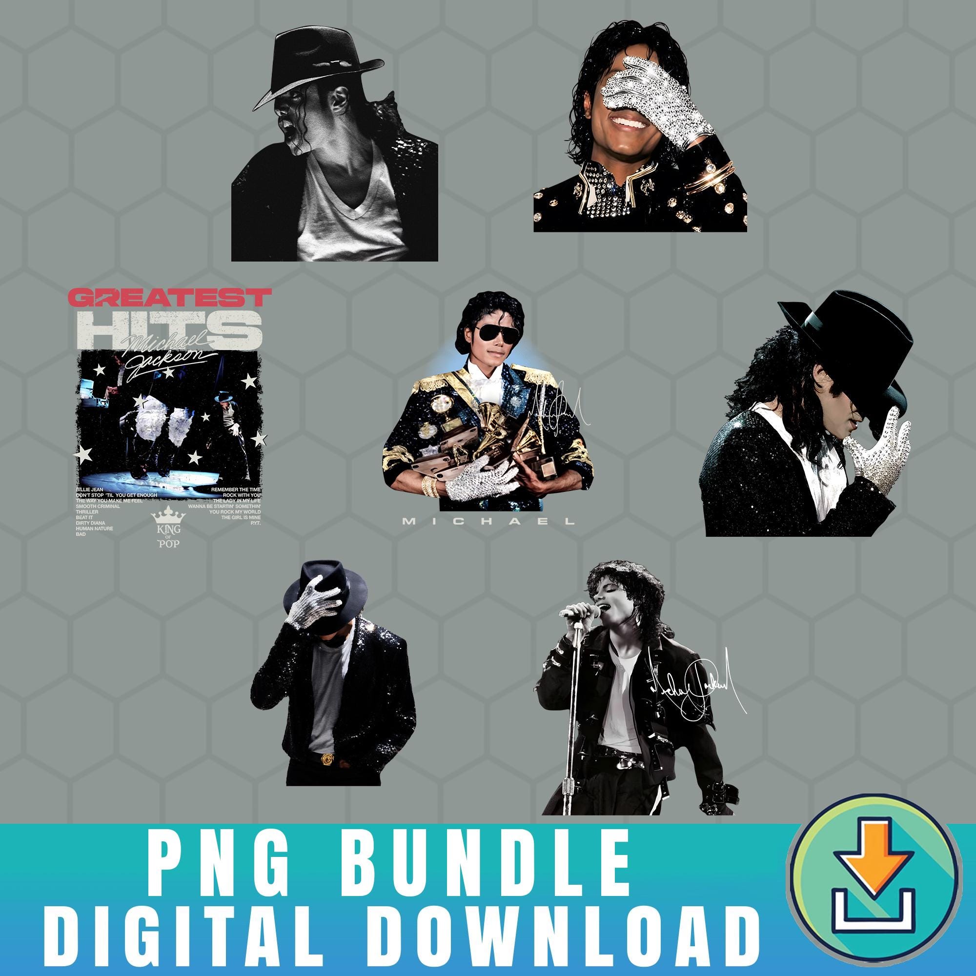 King of Pop Michael Jackson Bundle Png, 90s King of Pop Vintage Singer ...