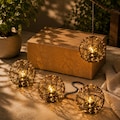 Solar Powered Globe Lights Hanging Outdoor, Decorative Wire Sphere Lanterns for Garden, Porch, Patio, Backyard, Romantic Ambient Lighting