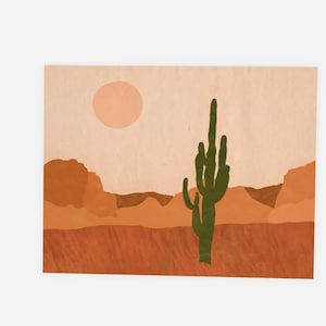 Carte de Correspondance Désert – Cactus & Soleil, Invitation à l’Introspection