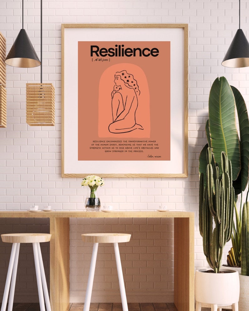 Résilience, affiche sur la résilience, impression définition résilience, art mural résilience, art mural bureau à domicile, décoration de bureau, impression d'art pour bureau image 5