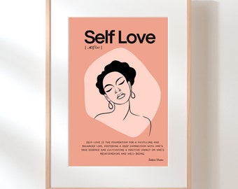 Art Celebrating Self-Love. Self love definition print | self love wall art | definition print | home decor printable wall art