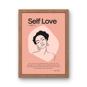Art Celebrating Self-Love. Self love definition print self love wall art definition print home decor printable wall art image 8
