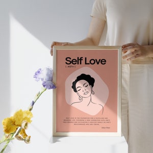 Art Celebrating Self-Love. Self love definition print self love wall art definition print home decor printable wall art image 7