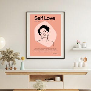 Art Celebrating Self-Love. Self love definition print self love wall art definition print home decor printable wall art image 2