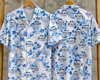 Busch Light Hawaiian Shirt, Beer Lover Gift, Tropical Aloha Unisex Button Down Shirt, Funny Beer Shirt, Gift For Him Her, Summer Festival