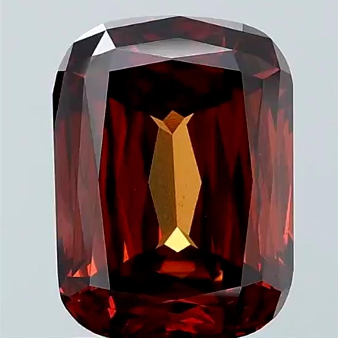 2.06ct | Cushion Crisse Cut Diamond | Orange Color Diamond | Lab Grown ...