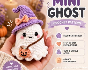 Mini-spookhaakpatroon pdf Leuke Halloween amigurumi pluche tutorial | Bundel met zelfgehaakte haakpatronen, geschikt voor beginners van AsunaDigital