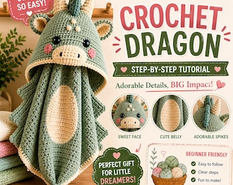 Dragon badcape gehaakt patroon pdf schattige babyhanddoek amigurumipatroon handgemaakte kinderbadhanddoek beginnersvriendelijk diy cadeau