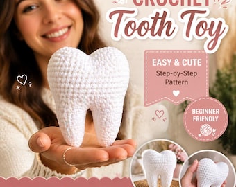 Haakpatroon met tanden Leuke amigurumi-tand pluche DIY