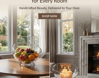 Hand-Blown Glass Candle Holder