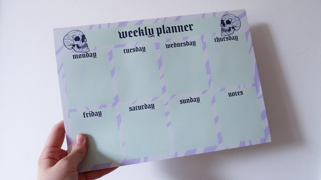 A4 Weekly Planner Desk Pad, Funky Zebra Skull Design, to Do List ...
