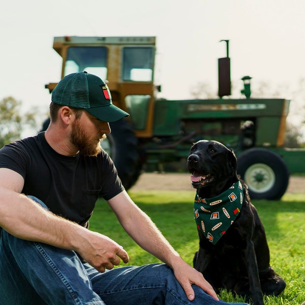 Oliver Tractor Logo Dog Bandanna, Green