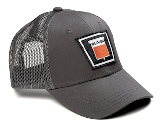 Youth-Size Oliver Tractor Logo Hat, Gray Mesh, Keystone Logo