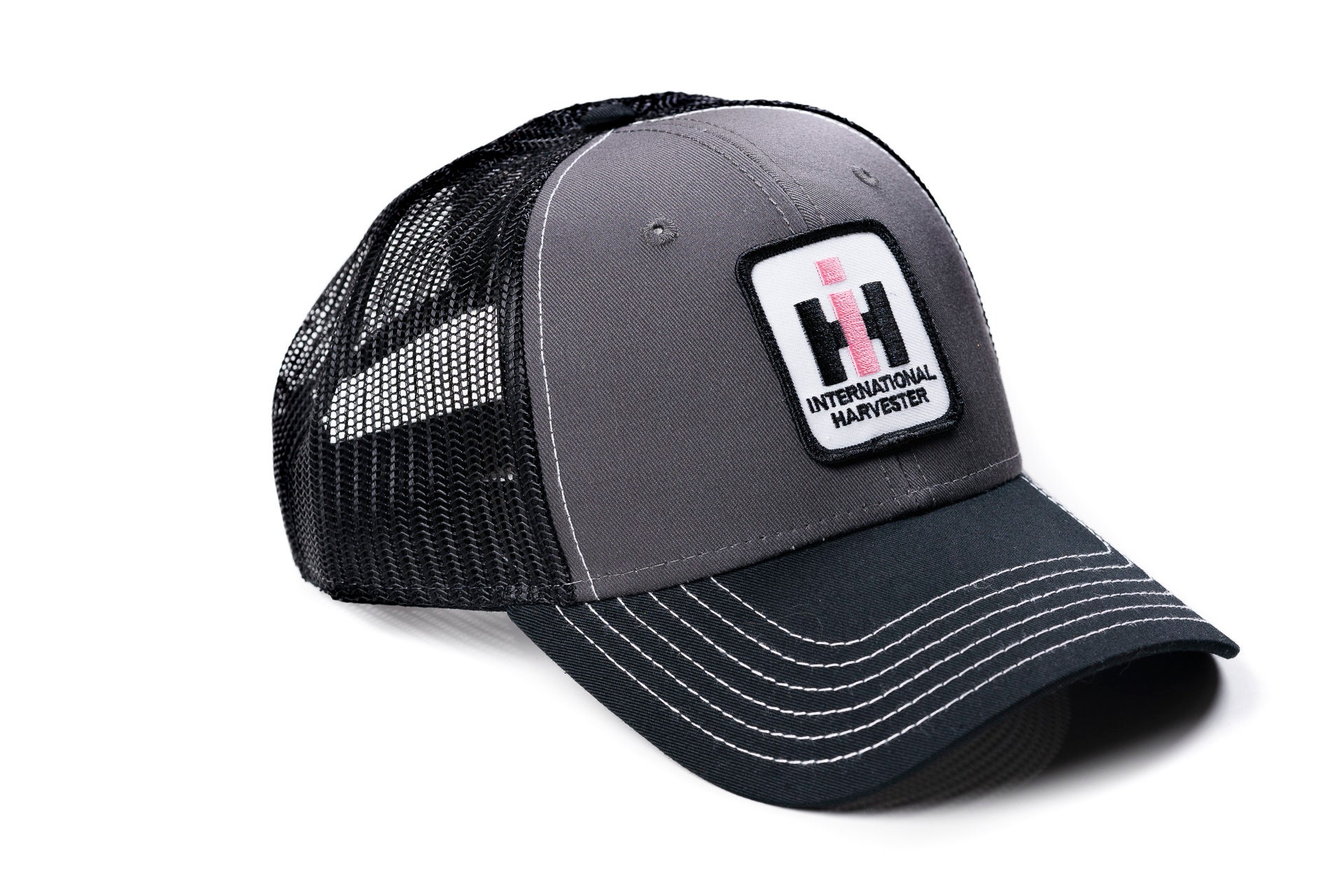 Ladies' IH International Harvester Logo Hat, Gray With Black Mesh Back ...