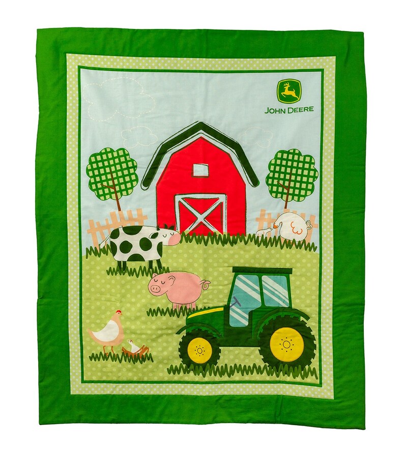 John Deere Tractor Crib Bedding Set Quilt and Sheet for Etsy