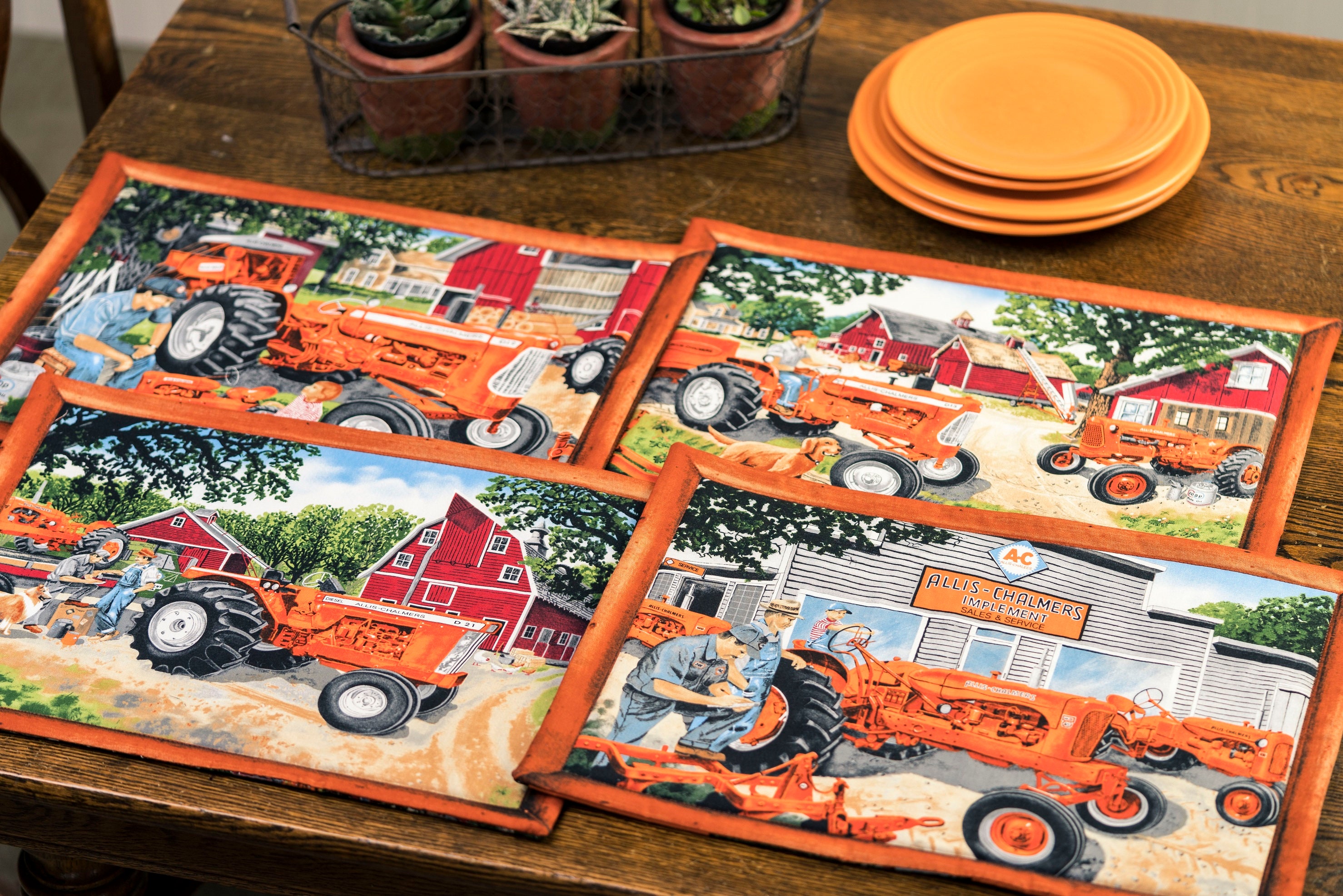 Allis Chalmers Tractor Place Mats set of four Etsy