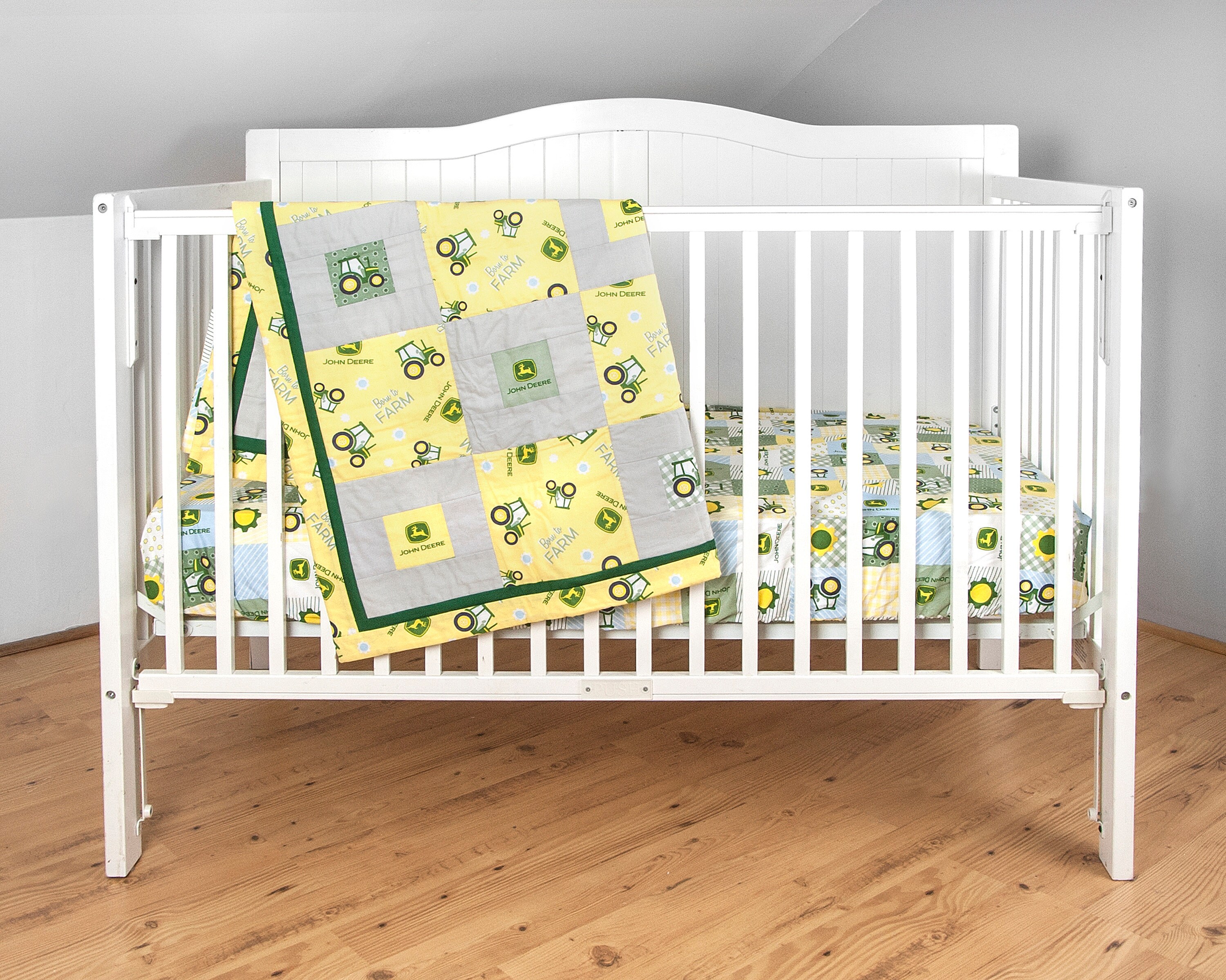 John Deere Tractor Crib Bedding Set Quilt And Sheet For Etsy