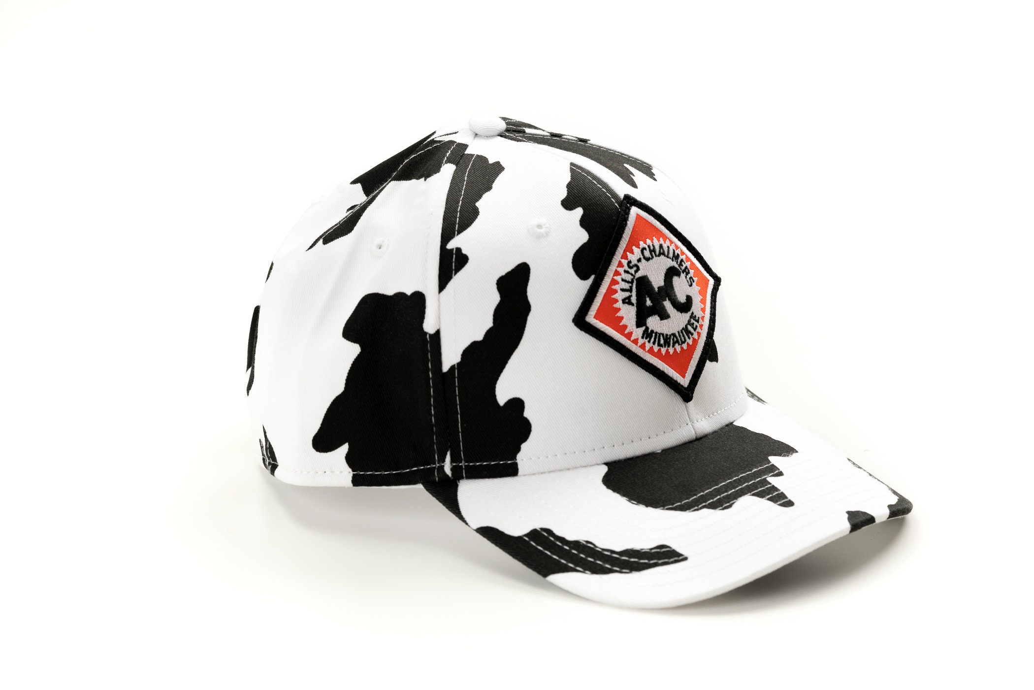 Vintage Allis Chalmers Logo Hat, Cow Print