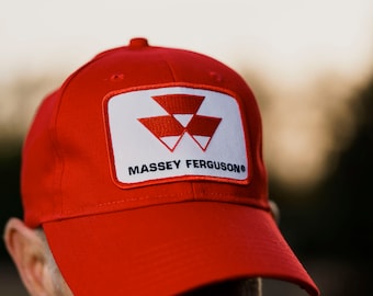 Gorra con el logotipo del tractor Massey Ferguson, color rojo sólido