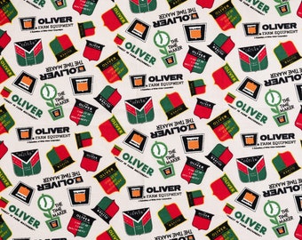 Oliver Tractor Fabric, Logo Toss, Cream