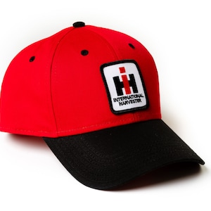 Adult or Youth Size International Harvester IH Logo Hat, red and black
