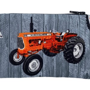 Bolsa com zíper para trator Allis Chalmers, trator D15 em fundo cinza Barnwood