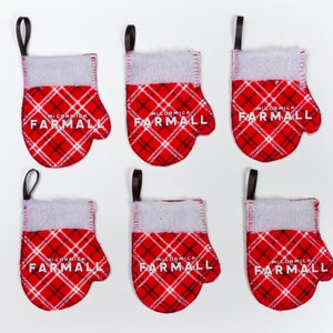 Farmall IH Logo Christmas Ornaments: Mini Mittens