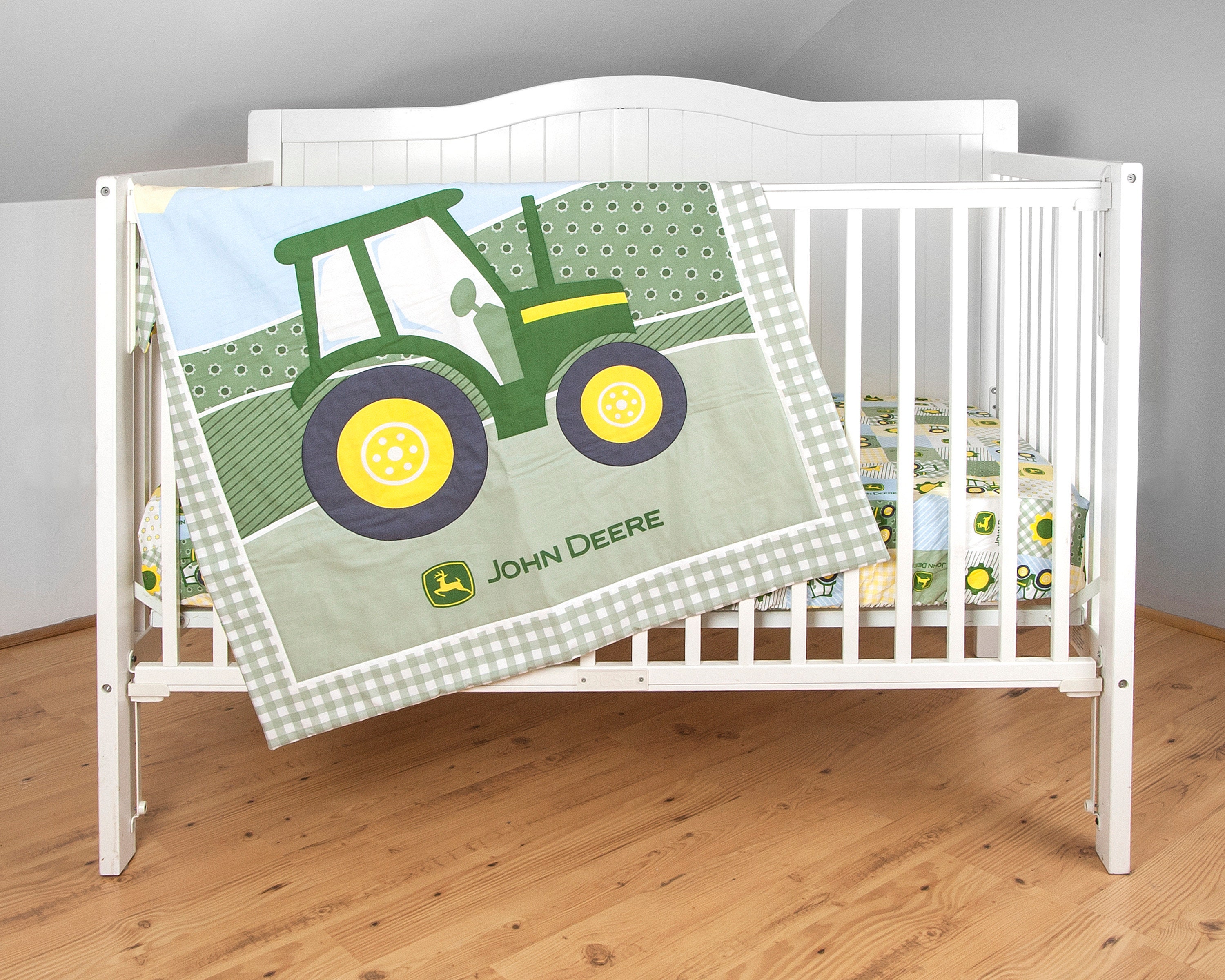 John Deere Tractor Crib Bedding Set Quilt And Sheet For Etsy