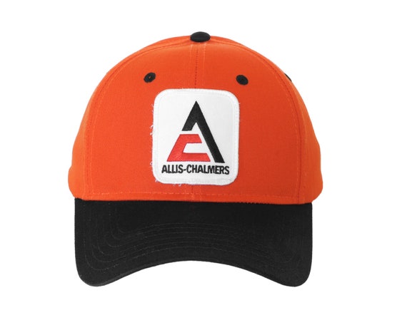 WHITE AC LOGO FULL BACK ADULT ALLIS CHALMERS ORANGE CAP NEW