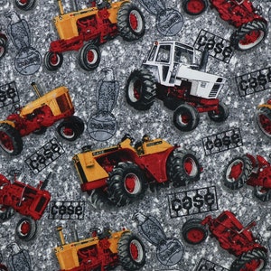 Case Tractor Fabric, Gray, sold by the yard, JI Case Farm Equipment